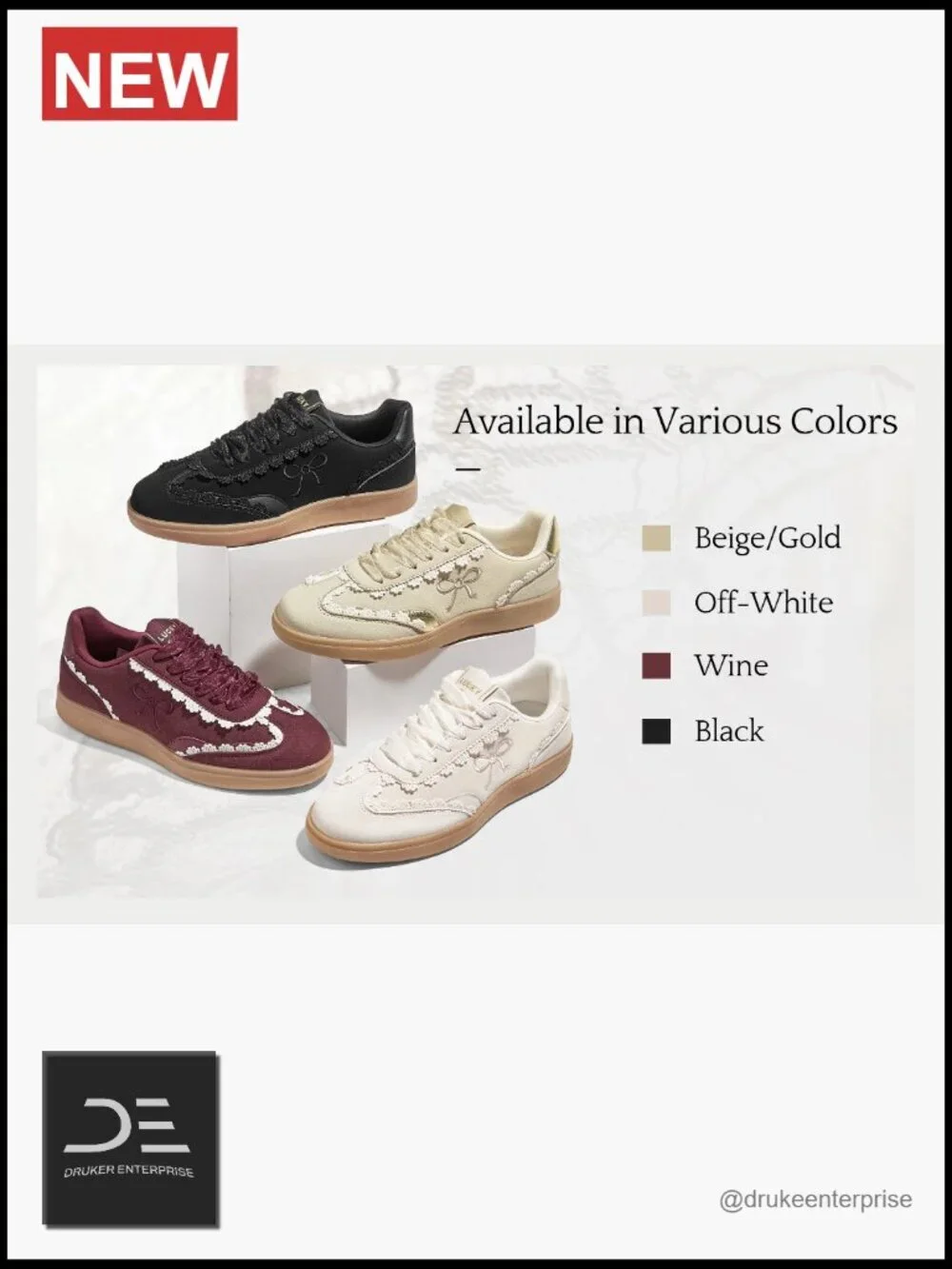 Lace Detail Casual Sneakers Organza Ribbon Lace-Up Vintage Gum Sole Sneakers
